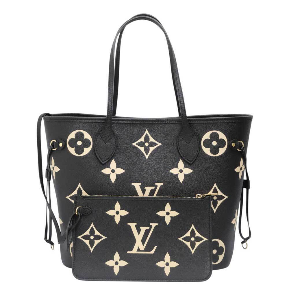Louis Vuitton Neverfull Tote Bag Leather Black